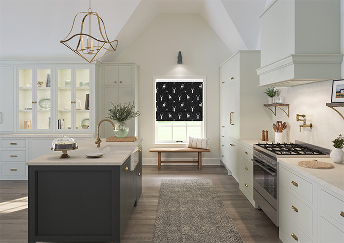 Highland Stags, Black And White - Roller Blind - Image 5